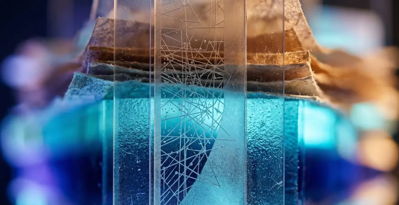 Visualisation abstraite de données analytiques complexes, symbolisant la mesure de la qualité des leads au-delà des métriques de surface.