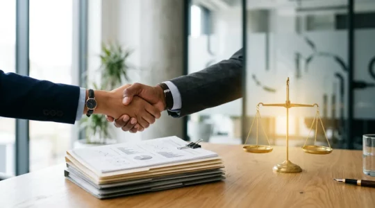 Scène professionnelle symbolisant la confiance et la transparence dans l'audit d'entreprise