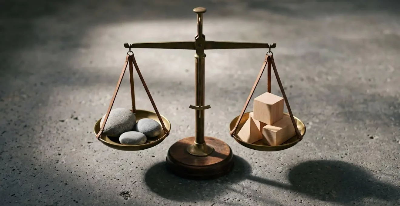 Représentation symbolique de l'équilibre entre concessions et contreparties dans une négociation B2B