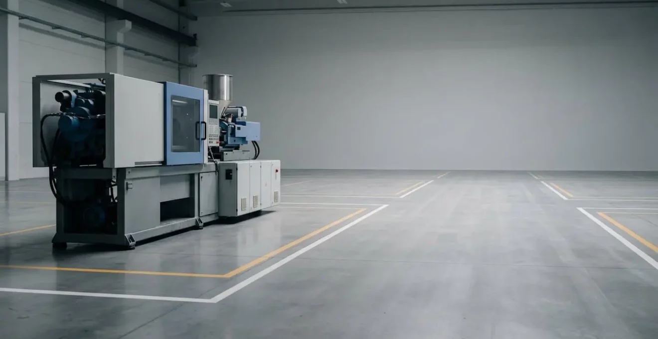 Machine industrielle en surcapacité illustrant les coûts d'inactivité
