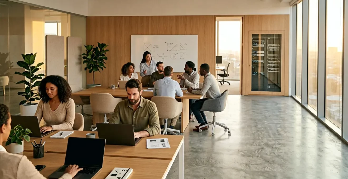 Vision éditoriale d'une PME moderne intégrant l'intelligence artificielle dans ses processus métier