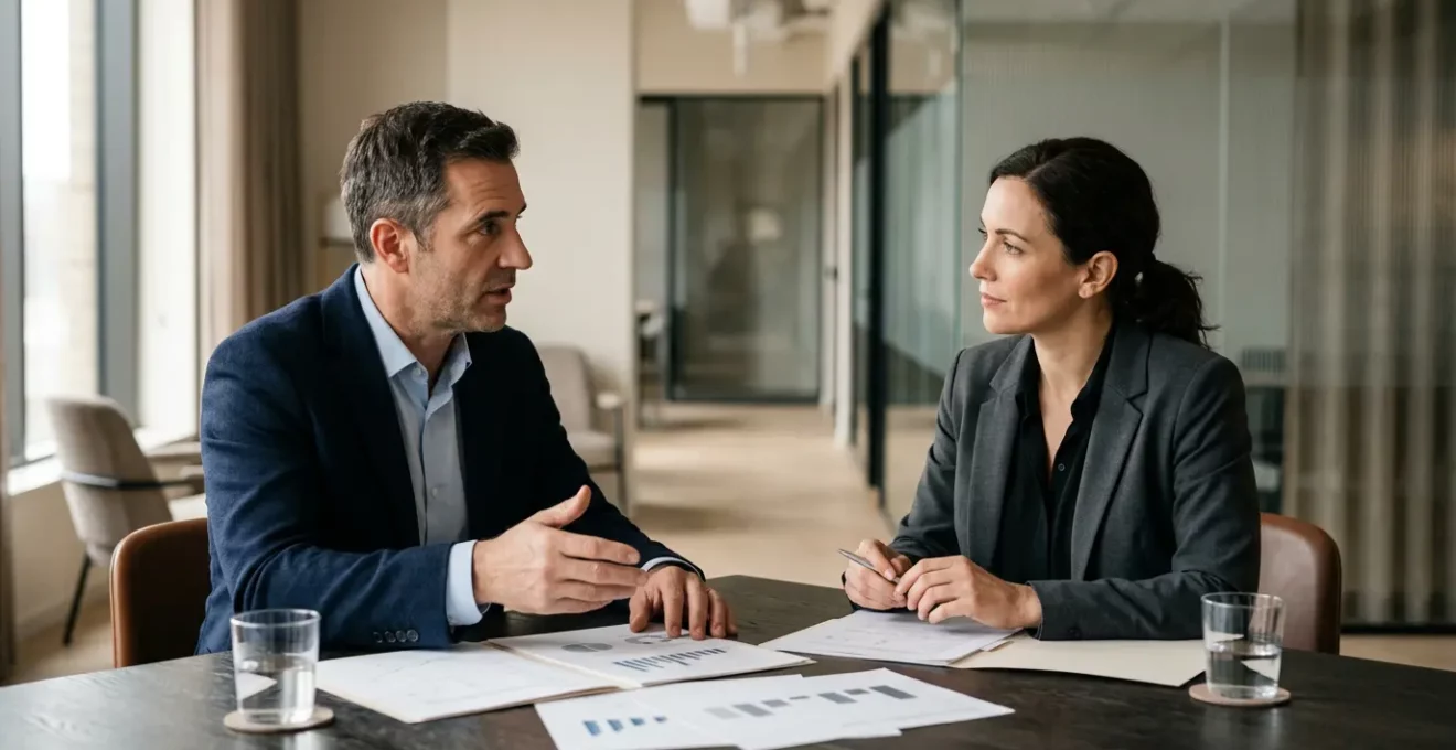 Négociation stratégique entre fondateurs et investisseurs autour d'une table de décision