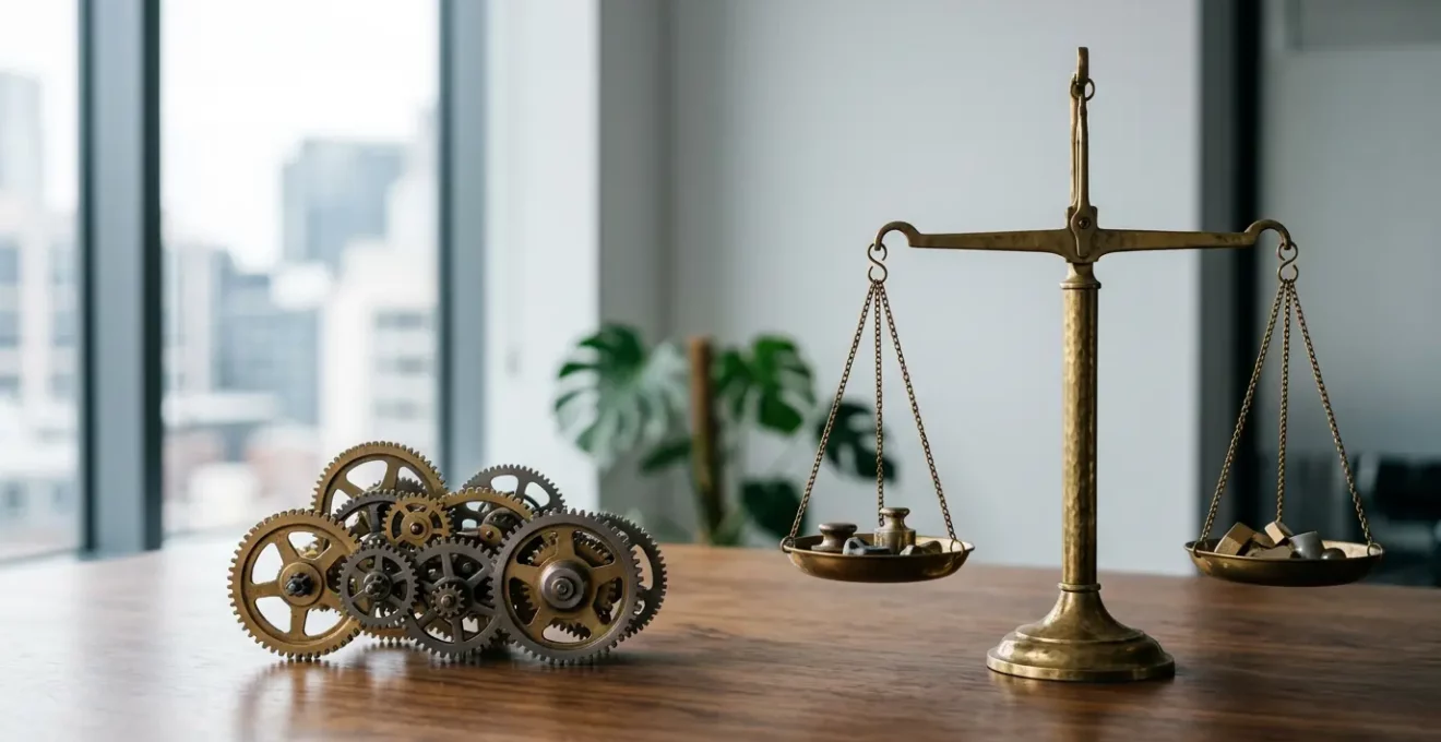 Scène professionnelle illustrant la collaboration et la sécurité juridique dans une entreprise